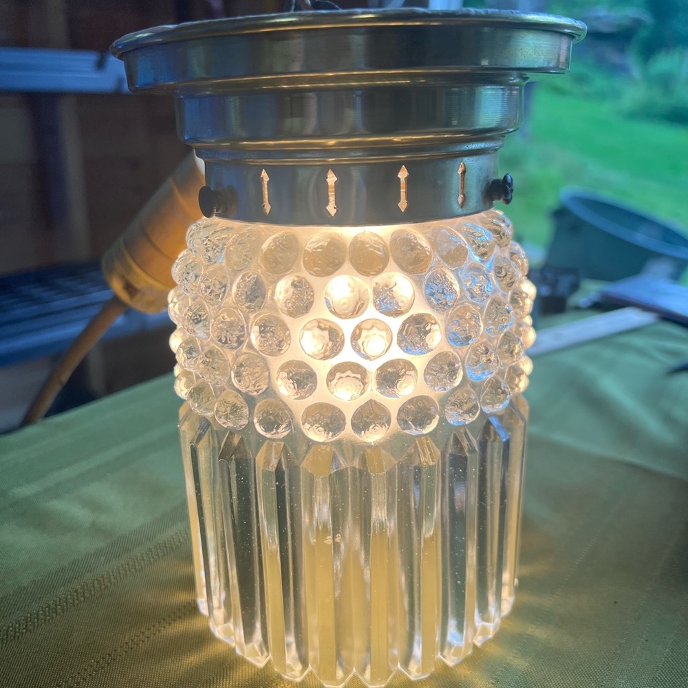 Vintage Midcentury Bubble Glass Hanging Light Fixture